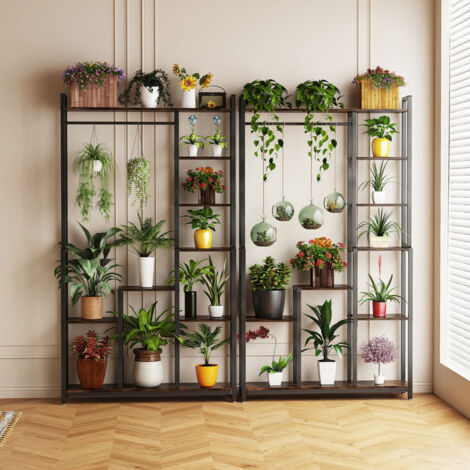 UNHO 72" Tall Plant Stand Indoor Large Metal Wood Plant Shelf Heavy-Duty Display Rack (1/5)