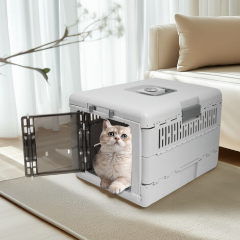 Large Plastic Airline Approved Kennel Collapsible Design Travel Pet Carrier Cage