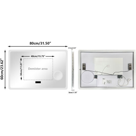 LUVODI Smart LED Bathroom Mirror with Bluetooth Speaker, Digital ...
