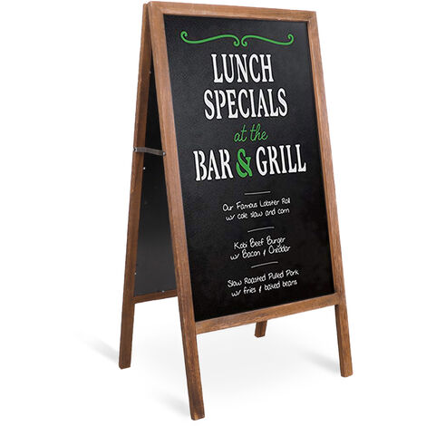 PERSONALISED WOODEN PAVEMENT SIGN A-BOARD CHALKBOARD Cafe Shop Pub Advertising 