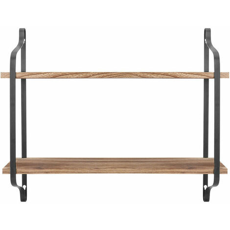 Large Rustic Industrial Pipe Wall Floating Shelf Wooden Storage ...