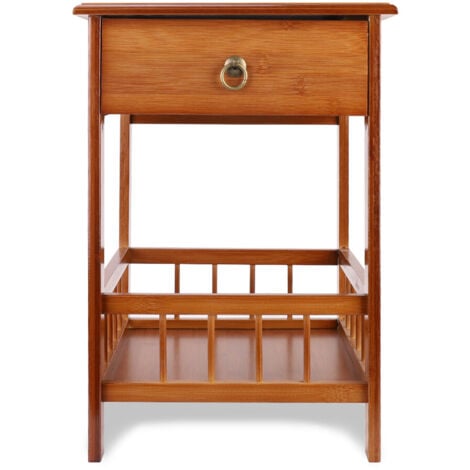 Telephone Table Plant Stand Bedside End Table Hall Lamp Wood Unit Side Drawer, Small 19 inch