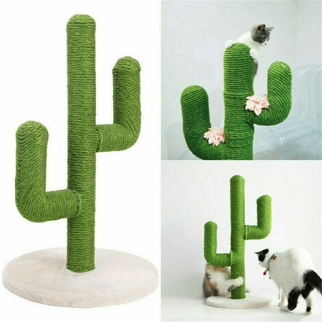 Sisal Rope Cat Scratch Cactus Shape Tree Climbing Scratching Post Interactive - Cat Cactus Scratching Post Diy