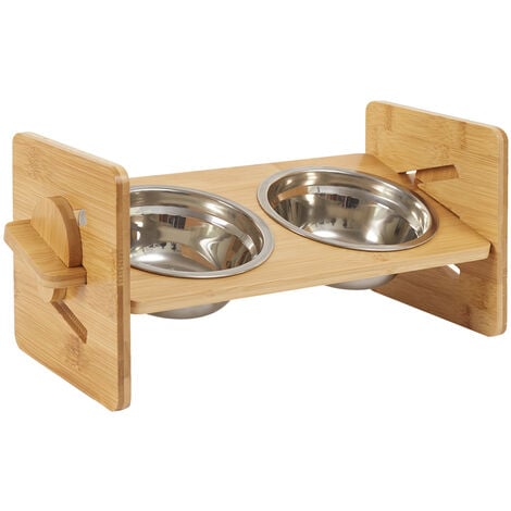 Wooden dog hot sale food holder