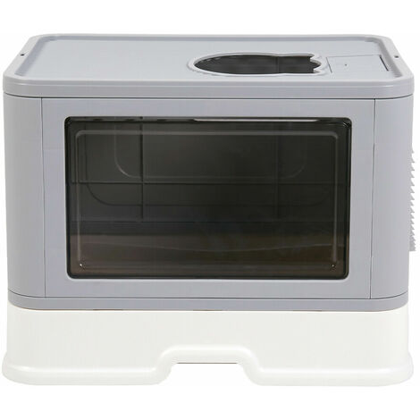 BingoPaw Cat Litter Tray Large Hooded Box With Seamless Filter Tray Grooming Brush Set