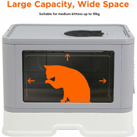 BingoPaw Cat Litter Tray Large Hooded Box With Seamless Filter Tray Grooming Brush Set