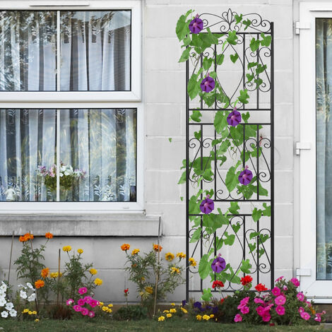 2 Panels Rustproof Garden Trellis Plant Flower Climbing Aid Support Yard Outdoor