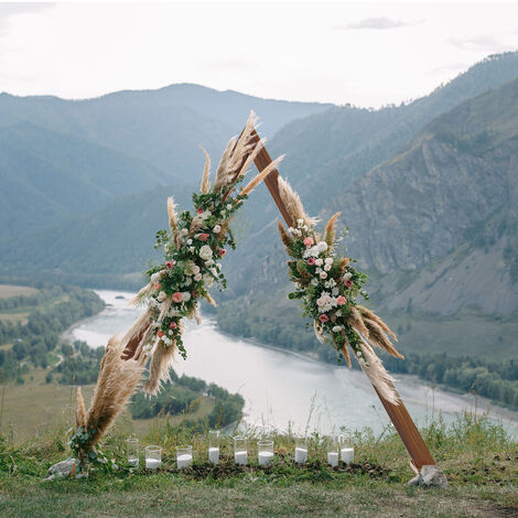 Wooden Wedding Arch Arbor Triangle Flower Rack Backdrop Stand Celebration Party