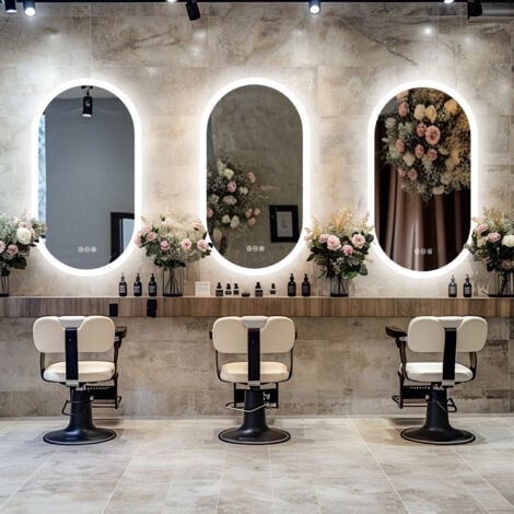 1200x600mm Illuminated Led Bathroom Mirror with Demister Pad Oval Backlit Wall Mounted - 1200mm x 600mm