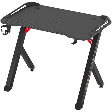 100cm Gaming Desk Computer Table PC Laptop RGB LED Lights Racing Gamer ...