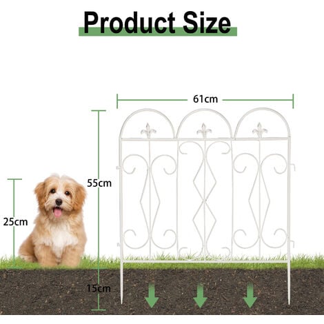 5pc Metal Garden Fencing Panel Animal Barrier Folding Edge Wire Border ...