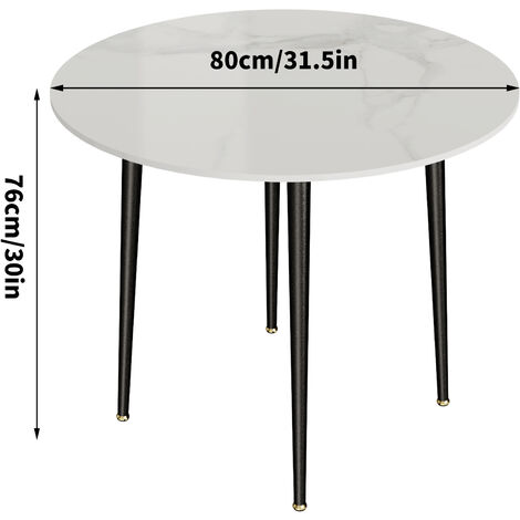80cm Round Marble Dining Table Heavy Duty Lounge Restaurant Cafe Bistro Table, White