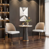 Two-tone Microfiber Leather Upholstered Dining Chairs (Set of 2) - Beige/White Gray