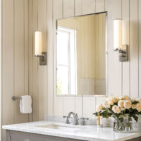 Rectangle Bathroom Mirror Wall Mounted Modern Stylish Design with Contemporary Bevelled Edges - 80cm x 60cm