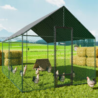 BingoPaw XL Large Metal Chicken Coop Upgrade Poultry Cage Mesh Animals Run Pen Breed Shed, XXL - 602 x 300 x 276cm
