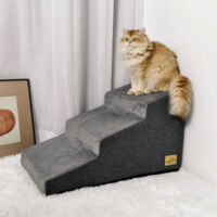 BingoPaw Non-Slip Dog Stairs Pet Ramp 3/4 Step Small Pet Cat Dog Steps for High Bed Sofa - 3 Steps