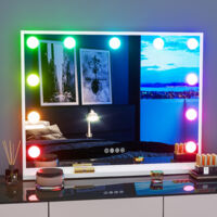 LUVODI Hollywood Lighted Makeup Mirror with 11 Color Changing RGB LED Bulbs for Dressing Room Bedroom