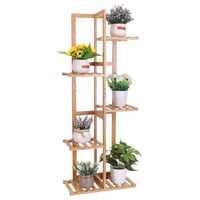 Bamboo Flower Pot Plant Stand Ladder Shelf Display Rack Indoor Outdoor ...