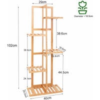 Bamboo Flower Pot Plant Stand Ladder Shelf Display Rack Indoor Outdoor,5 Tiers