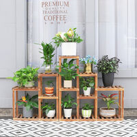 Wooden Outdoor Indoor Pot Plant Stand Display Garden Decor Flower Rack