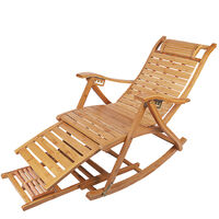 Bamboo Outdoor Garden Deck Rocking Chair Armchair Relaxing Recliner Lounger Seat