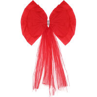 Extra Large Double Deluxe Door Bow Full Wrap Elegant Christmas Traditional Bow, Red