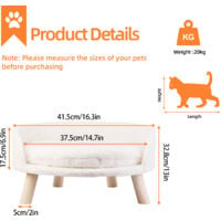 Raised Pet Dog Sofa Chair Kennel Puppy Cat Soft Couch Bed Mat Cushion Home,40cm