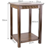 Retro Coffee Table Sofa Side Small Night Stand End Table Tray Bedroom Furniture - Small-13x13x20in