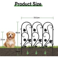 Set of 5 Steel Garden Lawn Edging, Path and Border Fence Panels (59cm x 62cm)