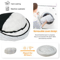 Faux Fur Donut Cuddler Washable Self-Warming Pet Bed Round Basket, 90cm