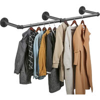 180cm Extra Long Clothes Rail Industrial Pipe Rack Hanging Garment Shop ...