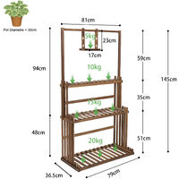 3-Tier Hanging Plant Stand Planter Shelves Flower Pot Organizer Rack Display Shelving Plants Shelf Unit Holder
