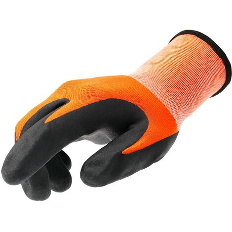 Tiger Grip Nitril-Einweghandschuhe XXL, 90 Stück – Orange, Genoppt, Reißfest & Chemikalienresistent