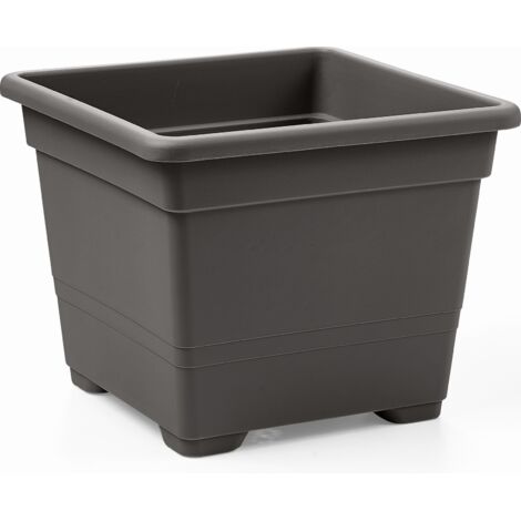 Quadratische Vase Anthrazit - 27 cm