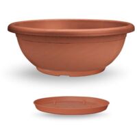 Naxos-Schale mit ineinandergreifender Untertasse 60 cm - Erde aus Siena