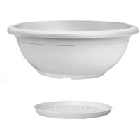 Naxos-Schale mit ineinandergreifender Untertasse Weiß - 30 cm