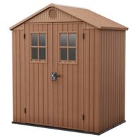 Keter Gartenschuppen aus Kunstharz DARWIN 6x4 Holz mit Frontfenstern