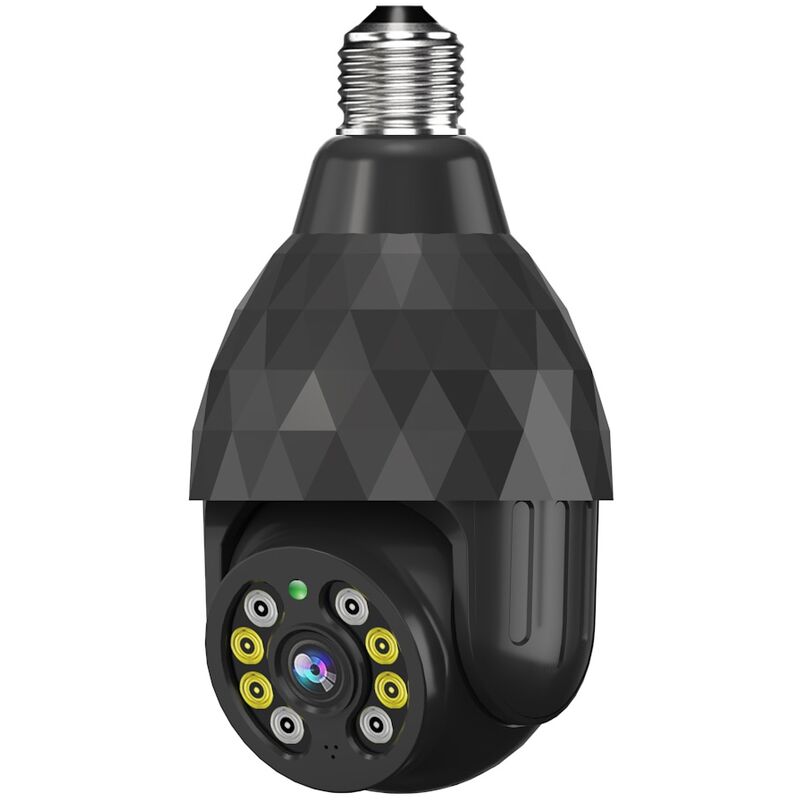 Caméra de surveillance Caméra IP Ampoule E27 de surveillance 8 LED noir LBTN