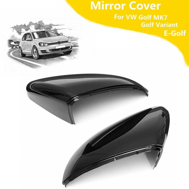Paire avant Miroir Wing Case Cover Cap Noir pour VW Volkswagen Golf MK7  Golf Variant E