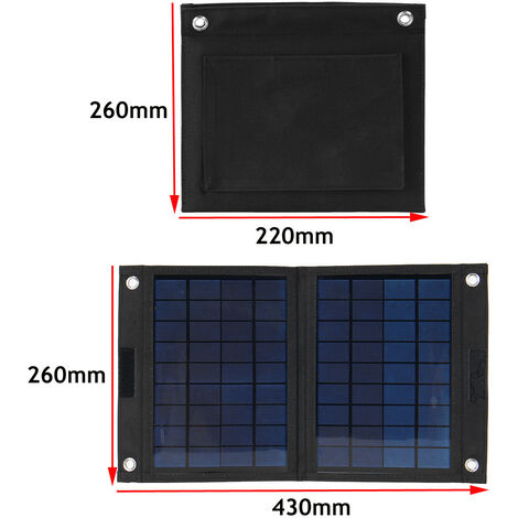 Lot de 2 Panneau solaire chargeur solaire 50W 18V portable pliable