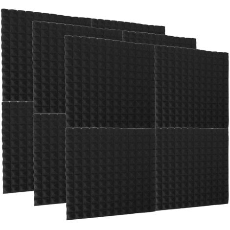 Lot de 12 Mousse Acoustique mur et plafond Isolation phonique 30 x 30cm  Épaisseur 30mm Noir LBTN