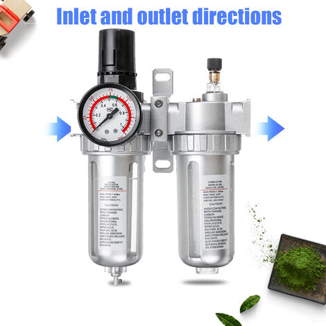 Acheter Kit d'accessoires de piège de séparateur d'eau d'huile de filtre de compresseur  d'air 1/4 avec la jauge de régulateur
