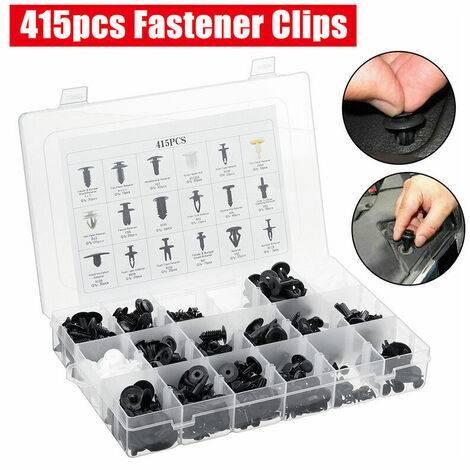 415pcs Clips Agrafes Plastiques Voiture Rivets Fixation Panneaux De Portes  Pare-chocs Universel Pour Auto Ford