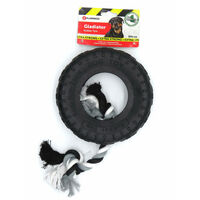 gladiador neumático de goma de juguete y la cuerda de 20 cm de negro para el perro