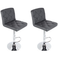 Set di 2 sedie da bar regolabili grigie con schienale regolabile in altezza in tessuto grigio