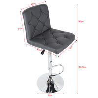 Set di 2 sedie da bar regolabili grigie con schienale regolabile in altezza in tessuto grigio