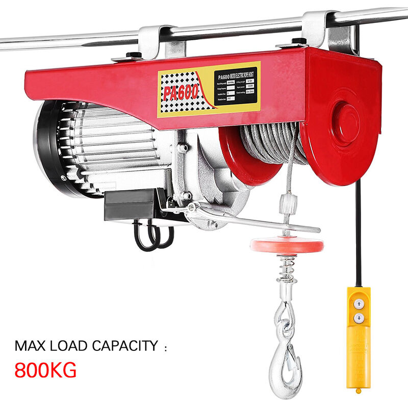 Cabrestante-Polipasto Eléctrico Eléctrico Con mando para taller taller Garaje 800kg