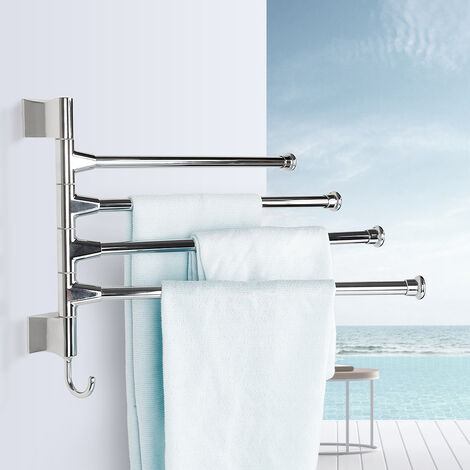 Toallero Eléctrico Para Baño - Calienta Y Seca Toallas Con Control De Temperatura 30-70°C Y Temporizador 1-9h, Panel LED Táctil, Instalación En Pared