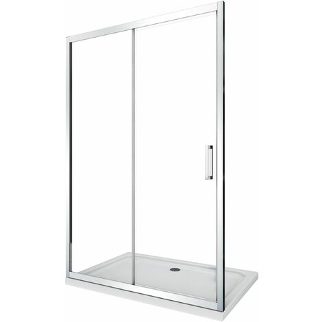 Porta doccia vetro 6 mm per installazione in nicchia Altezza 190 cm installazione reversibile cm 150-155
