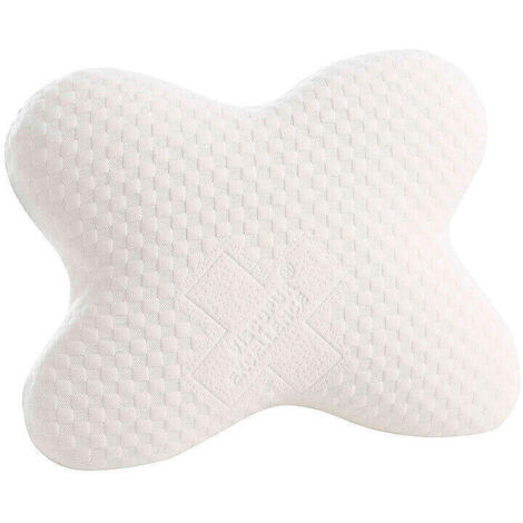 Oreiller cervical visco papillon 58x46,5cm – 4 zones de repos ergonomiques – Mousse à mémoire de forme – Circulation d'air intégrée – Aznar